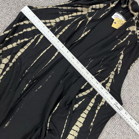 La Luna Loca Vest Womens Medium Felina Tie Dye Lagenlook Bohemian Black - Picture 8 of 10